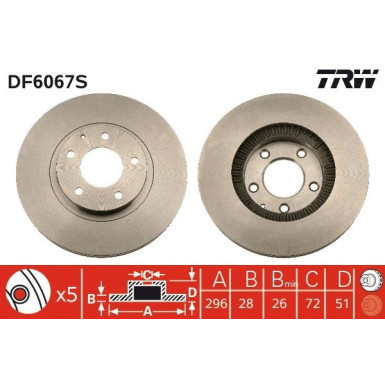 83 481 046 Bremsscheibe VA | MAZDA MPV II 02-05 (DM296mm) | DF6067S 83 481 046 Bremsscheibe VA | MAZDA MPV II 02-05 (DM296mm) | DF6067S