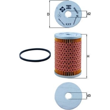 MAHLE Kraftstofffilter | KX 9D