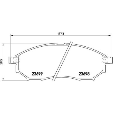 BREMBO Bremsbelagsatz, Scheibenbremse | P56058