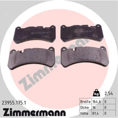 ZIMMERMANN Bremsbeläge ZIMMERMANN Bremsbeläge