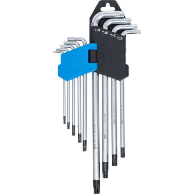BGS Winkelschlüssel-Satz | extra lang | T-Profil (für Torx) mit Bohrung T10 - T50 | 9-tlg | 794
