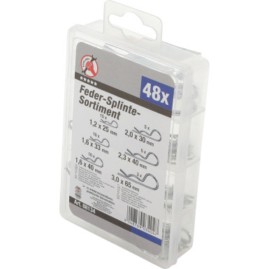 BGS Federsplinte-Sortiment | Ø 1,2 - 3,0 mm | 48-tlg | 88134