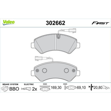 VALEO Bremsbeläge | 302662