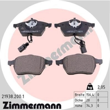ZIMMERMANN Bremsbeläge | 21938.200.1