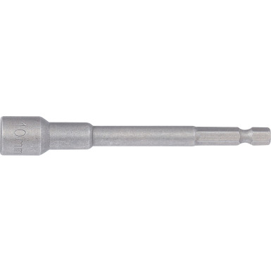BGS Steckschlüssel-Einsatz Sechskant | extra lang | für Bohrmaschinen | Antrieb Außensechskant 6,3 mm (1/4"""") | SW 10 mm | 2766