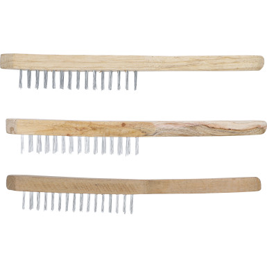 BGS Drahtbürsten-Satz | Holzstiel | 2-, 3-, 4-reihig | 3-tlg | 85815