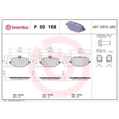 BREMBO Bremsklötze HA MERCEDES GLE 18 PRIME LINE P 50 168