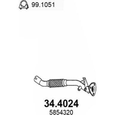 Abgasrohr | OPEL Astra 04 | 34.4024