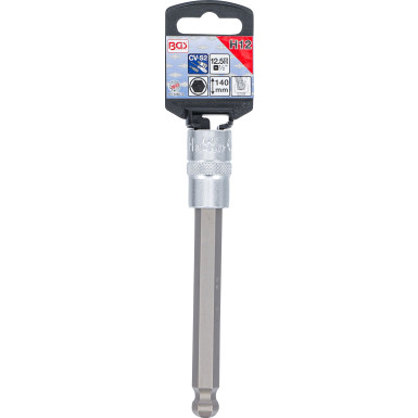 BGS Bit-Einsatz | Länge 140 mm | Antrieb Innenvierkant 12,5 mm (1/2"""") | Innensechskant mit Kugelkopf 12 mm | 4258-12