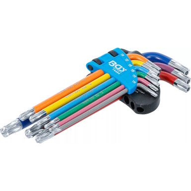 BGS Torx Winkelschlüssel-Satz Multicolour | mit Bohrung und Kugelkopf | 74464
