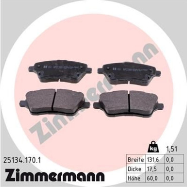 ZIMMERMANN Bremsbeläge ZIMMERMANN Bremsbeläge