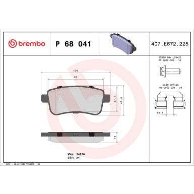 BREMBO Bremsklötze HA | RENAULT Fluence, Megane 08 | P 68 041