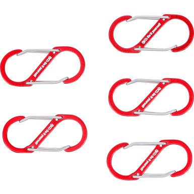BGS Karabinerhaken-Sortiment mit Doppelöffnung | Aluminium | 5-tlg | 85785