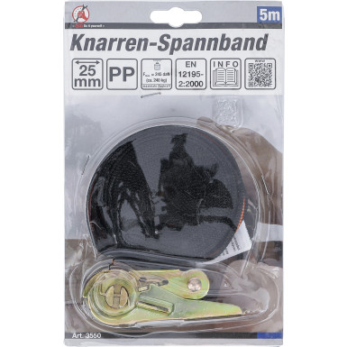 BGS Knarren-Spannband | 5 m x 25 mm | 3550