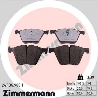 ZIMMERMANN Bremsbeläge 24436.900.1 ZIMMERMANN Bremsbeläge 24436.900.1