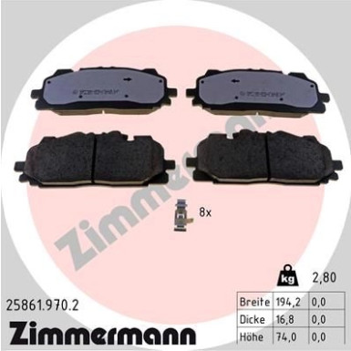 ZIMMERMANN Bremsbeläge | 25861.970.2