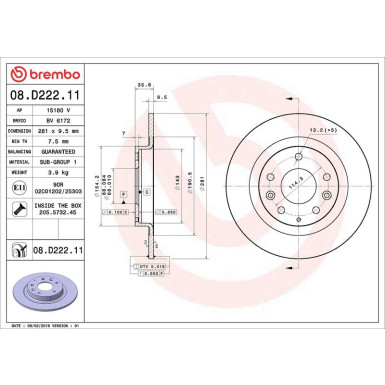 Bremsscheibe HA | MAZDA CX-3 15 | 08.D222.11