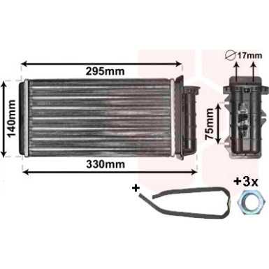 VAN WEZEL Wärmetauscher, Innenraumheizung 17006183 IR PLUS