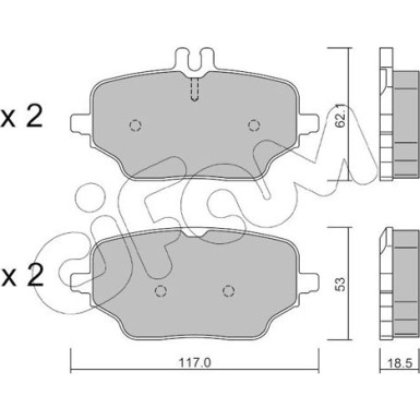 CIFAM Bremsbelagsatz, Scheibenbremse | 822-1273-0