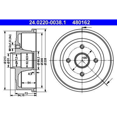 Bremstrommel | 24.0220-0038.1 Bremstrommel | 24.0220-0038.1