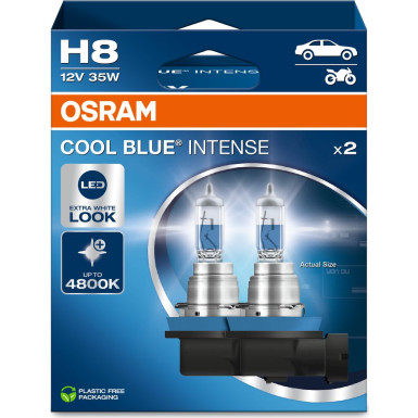 Osram | H8 12V 35W PGJ19-1 Cool Blue Intense NextGen. 4800K +100% 2St | 64212CBN-2HB Osram | H8 12V 35W PGJ19-1 Cool Blue Intense NextGen. 4800K +100% 2St | 64212CBN-2HB