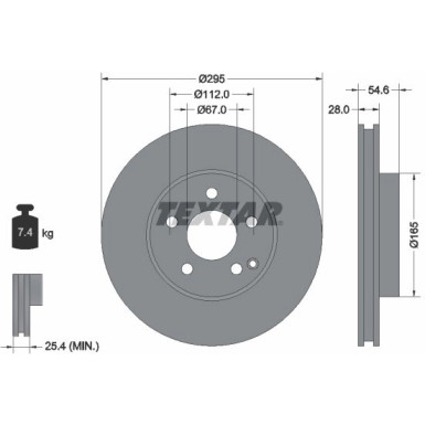 Bremsscheibe Db P. E (W211) 1.8-3.2Cdi 03/02-07/09 PRO+ 92115105