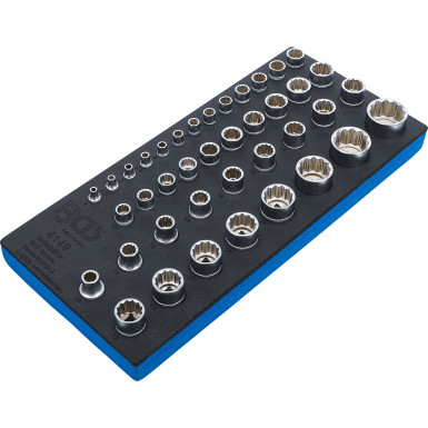 BGS Werkstattwageneinlage 1/3: Steckschlüssel-Einsätze Zwölfkant | 6,3 mm (1/4""""), 10 mm (3/8""""), 12,5 mm (1/2"""") | 40-tlg | 4149