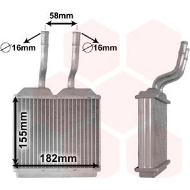 VAN WEZEL Wärmetauscher, Innenraumheizung 37006197