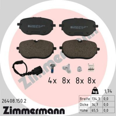 ZIMMERMANN Bremsbelagsatz, Scheibenbremse | 26408.150.2