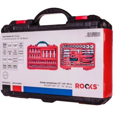 ROOKS Werkzeug-Set 1/2", 1/4", 94-teilig – Flexibel und komplett