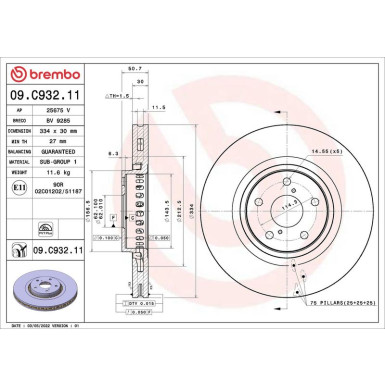 Bremsscheibe VA | LEXUS GS, RC 05 | 09.C932.11