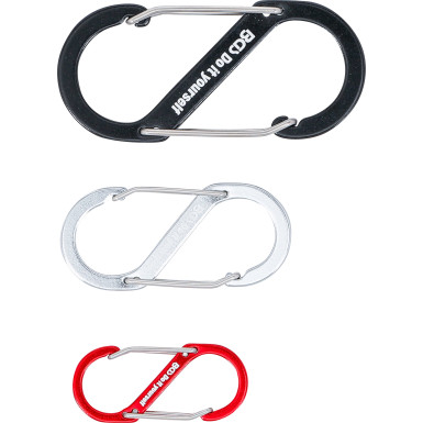 BGS Karabinerhaken-Sortiment mit Doppelöffnung | Aluminium | 3-tlg | 85783