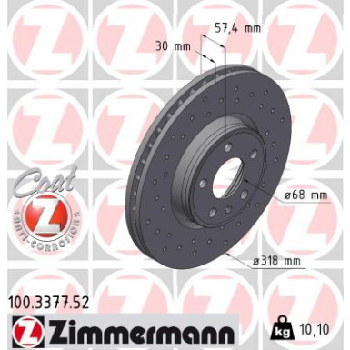 Bremsscheibe VA Sport AUDI A4,A5,Q5 15 SPORT Z 100.3377.52