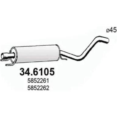 Mittelschalldämpfer | OPEL Astra G 98 | 34.6105