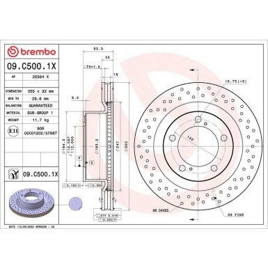 Bremsscheibe VA | TOYOTA Land Cruiser,Tundra 06 | 09.C500.1X