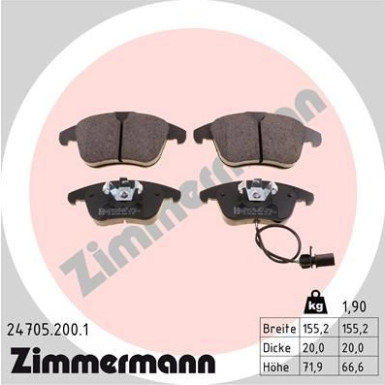 ZIMMERMANN Bremsbeläge | 24705.200.1