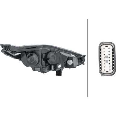 Scheinwerfer L H1/H7+MOT+TGFL LED CHR HELL PQ | FORD FIESTA 1,13 | 1EL 354 803-051