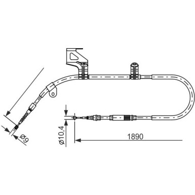 Handbremsseil li | VW Passat 96 | 1987477803