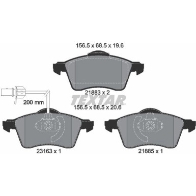 Bremsbelagsatz Vw P. T4 09/90 | 2188501