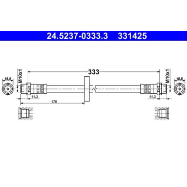 ATE Bremsschlauch | 24.5237-0333.3