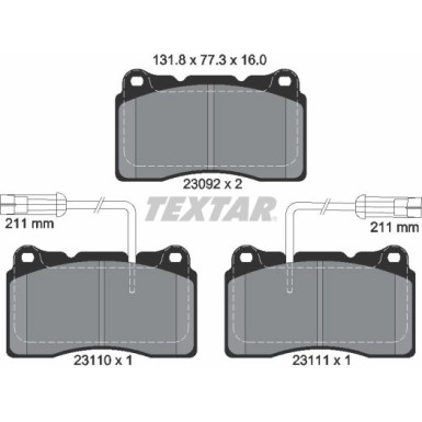 Bremsbelagsatz Alfa S. 159/166/Brera/Spider 2 Sensoren -07 Siehe Katalog | 2309201
