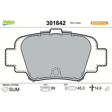VALEO Bremsbeläge 301642