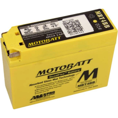Motorrad Batterie 12V 2,5Ah/40A2 (Abmessungen: 113X38X87/87) | MBT4BB