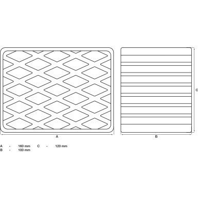 BGS Gummiauflage | für Hebebühnen | 160 x 120 x 100 mm | 7008