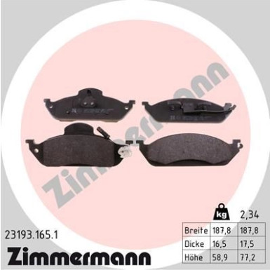 ZIMMERMANN Bremsbeläge ZIMMERMANN Bremsbeläge