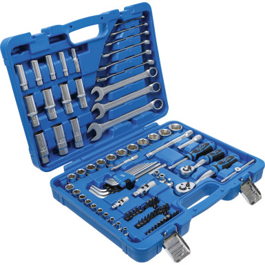 BGS Steckschlüssel-Satz Sechskant | Antrieb 6,3 mm (1/4"""") / 10 mm (3/8"""") | Zollgrößen | 92-tlg | 2299