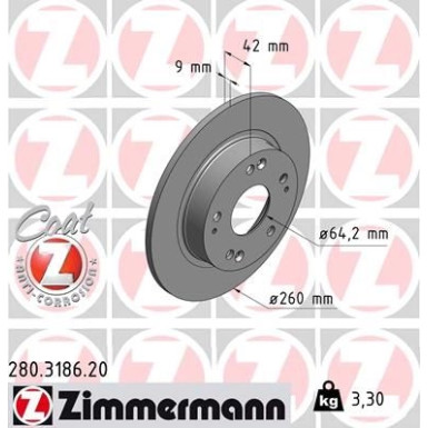 ZIMMERMANN Bremsscheibe | 280.3186.20