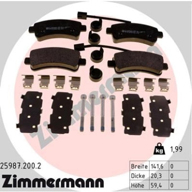 ZIMMERMANN Bremsbeläge | 25987.200.2
