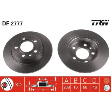Bremsscheibe Vw T. Sharan 95- 268X10 | DF2777