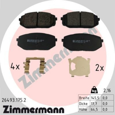 ZIMMERMANN Bremsbelagsatz, Scheibenbremse | 26493.175.2